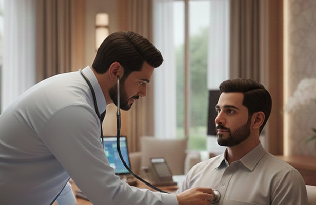 Doctor with patient
